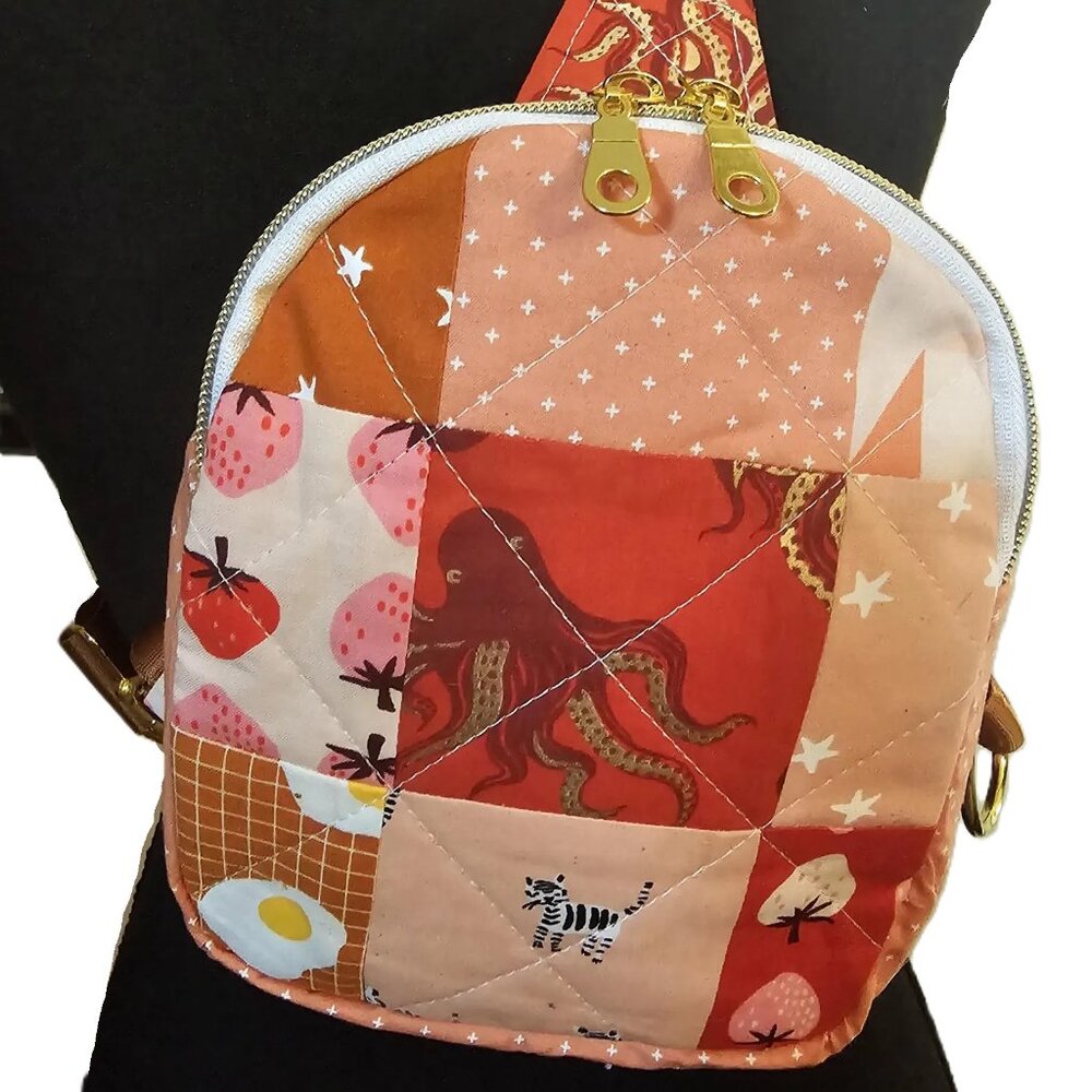Mav Sling Patchwork Mini Sling Backpack: Ruby Star Society Crossbody Bag